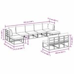 vidaXL Ensemble de canapé de jardin avec coussin 9 Pièces Noir Aluminium