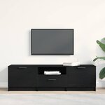 vidaXL Meuble TV avec tiroir Noir 140 x 35 x 40 cm Bois d'ingénierie