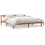 vidaXL Cadre de lit sans matelas cire marron 200x200cm bois pin massif