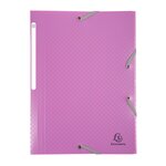 Chemise à élastique 3 rabats plastique forever young exacompta 24 x 32 cm - dos 3 cm couleurs assorties - lot de 4