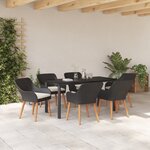 vidaXL Ensemble de salle à manger de jardin 7 pièces en poly rattan noir