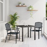vidaXL Ensemble de salle à manger de jardin 3 pièces en acier anthracite