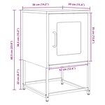 vidaXL Table de chevet rose 36x39x60 5 cm acier laminé à froid
