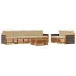 vidaXL Ensemble de canapés d'extérieur 7 Pièces Naturel et Beige