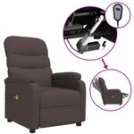 vidaXL Fauteuil électrique de massage Marron foncé Tissu