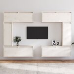 vidaXL Meubles TV 6 Pièces Blanc Bois massif de pin