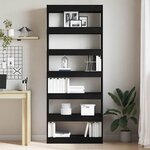 vidaXL Bibliothèque Noir 80 x 30 x 198 cm Bois d'ingénierie