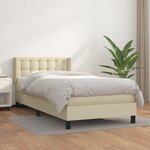 vidaXL Sommier à lattes de lit avec matelas Crème 90x200 cm Similicuir