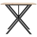 vidaXL Table à manger cadre en X 80x80x75 cm bois de pin massif fonte