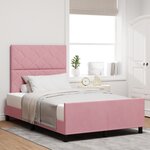 vidaXL Cadre de Lit Rose 120x200 cm Velours