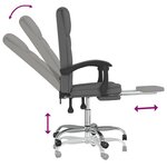 vidaXL Fauteuil inclinable de bureau Gris foncé Tissu