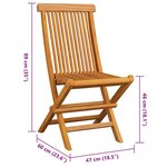 vidaXL Chaises de jardin et coussins rouge lot de 6 Bois teck massif