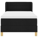 Lit à ressort box avec matelas en noir  90x190 cm  tissu