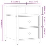 vidaXL Table de chevet chêne sonoma 44x45x60 cm bois d'ingénierie