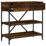 vidaXL Table console chêne fumé 75x34 5x75 cm bois d'ingénierie