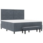 vidaXL Lit Box Spring avec Matelas et Banc Gris Foncé 180x200 cm Velours
