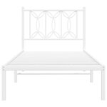 vidaXL Cadre de lit métal sans matelas avec tête de lit blanc 80x200cm