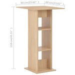 vidaXL Table de bar Chêne 60x60x110 cm