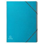 Trieur Agrafé 3 Rabats Avec Élastiques 12 Compartiments Tekso - A4 - Turquoise - Exacompta