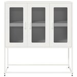 vidaXL Buffet blanc 100 5x39x107 cm acier laminé à froid