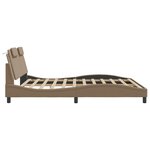 vidaXL Cadre de lit avec lumières LED cappuccino 180x200 cm similicuir