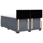 vidaXL Sommier à lattes de lit et matelas Gris foncé 140x200cm Velours