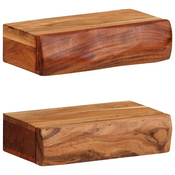 vidaXL Étagères murales 2 Pièces 30x17x8 cm bois massif d'acacia