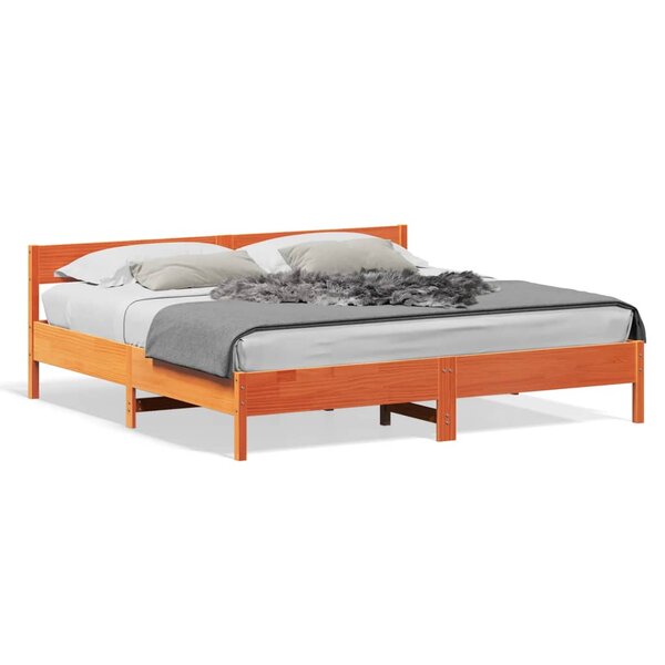 vidaXL Cadre de lit sans matelas cire marron 200x200cm bois pin massif