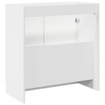 vidaXL Armoire sous évier de salle de bain Blanc brillant