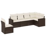 vidaXL Salon de jardin avec coussins 6 Pièces marron résine tressée