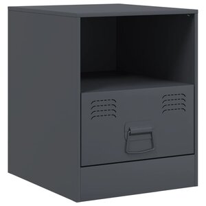 vidaXL Table de chevet anthracite 34 5x39x44 cm acier