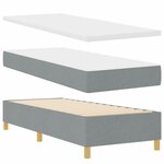 vidaXL Lit à ressorts avec matelas Gris clair 80 x 200 cm tissu