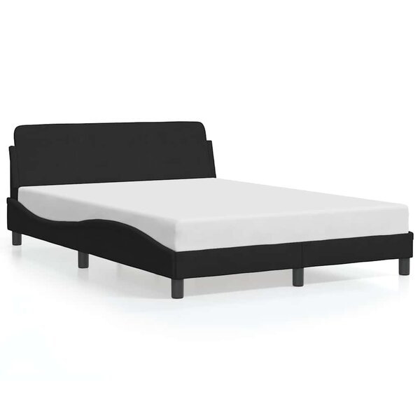 vidaXL Cadre de lit Dover noir 140x190 cm velours