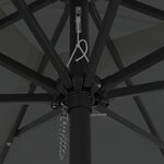 Parasol carré de jardin vidaXL avec lumières LED 295x245 cm en anthracite