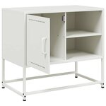 vidaXL Meuble TV blanc 68x39x60 5 cm acier