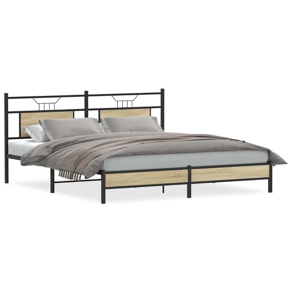 vidaXL Cadre de lit sans matelas chêne marron 183x213 cm