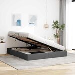 vidaXL Lit de Rangement avec stockage Gris foncé 180 x 200 cm Tissu