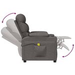 vidaXL Fauteuil de massage Gris foncé Tissu