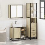 vidaXL Ensemble de meubles de salle de bain 3 Pièces chêne sonoma