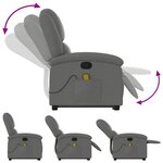 vidaXL Fauteuil de massage inclinable Gris foncé Tissu