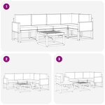 vidaXL Ensemble de canapés d'extérieur 6 pc Naturel et Beige