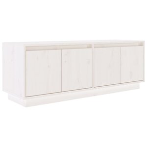 vidaXL Meuble TV Blanc 110x34x40 cm Bois de pin massif