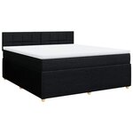 vidaXL Sommier à lattes de lit avec matelas Noir 180x200 cm Tissu