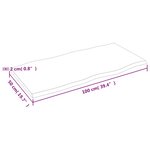 vidaXL Dessus de table bois chêne massif non traité bordure assortie