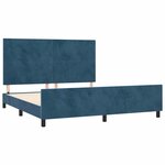 vidaXL Cadre de lit avec tête de lit Bleu foncé 160x200 cm Velours