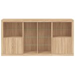 vidaXL Buffet avec lumières LED chêne sonoma 202x37x100 cm