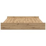vidaXL Cadre de lit avec rangement chêne artisanal 200 x 200 cm