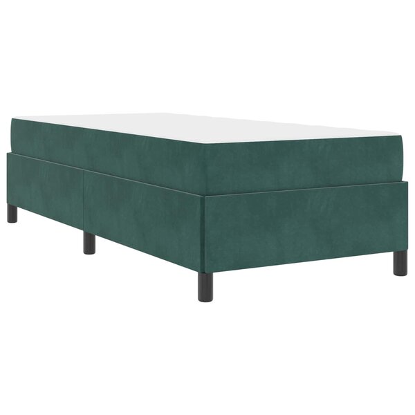 vidaXL Cadre de lit avec matelas Vert foncé 90 x 190 cm tissu