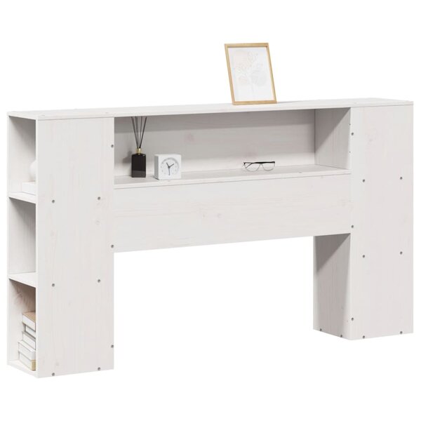 vidaXL Tête de lit avec rangement blanc 120 cm bois massif de pin