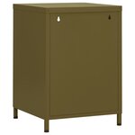 vidaXL Table de chevet Vert olive 35x35x51 cm Acier